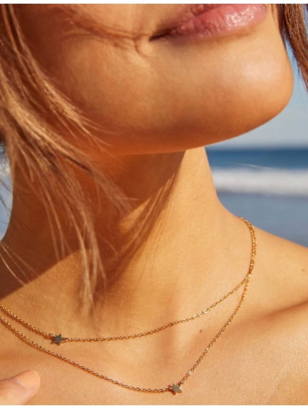NWT Gold Star Layered Necklace - Picture 4 of 6